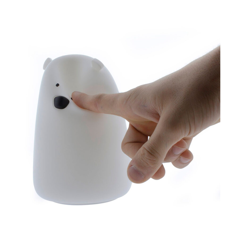 LÁMPARA LED DE SILICONA FORMA DE OSO BLANCO IMAGEN CASA