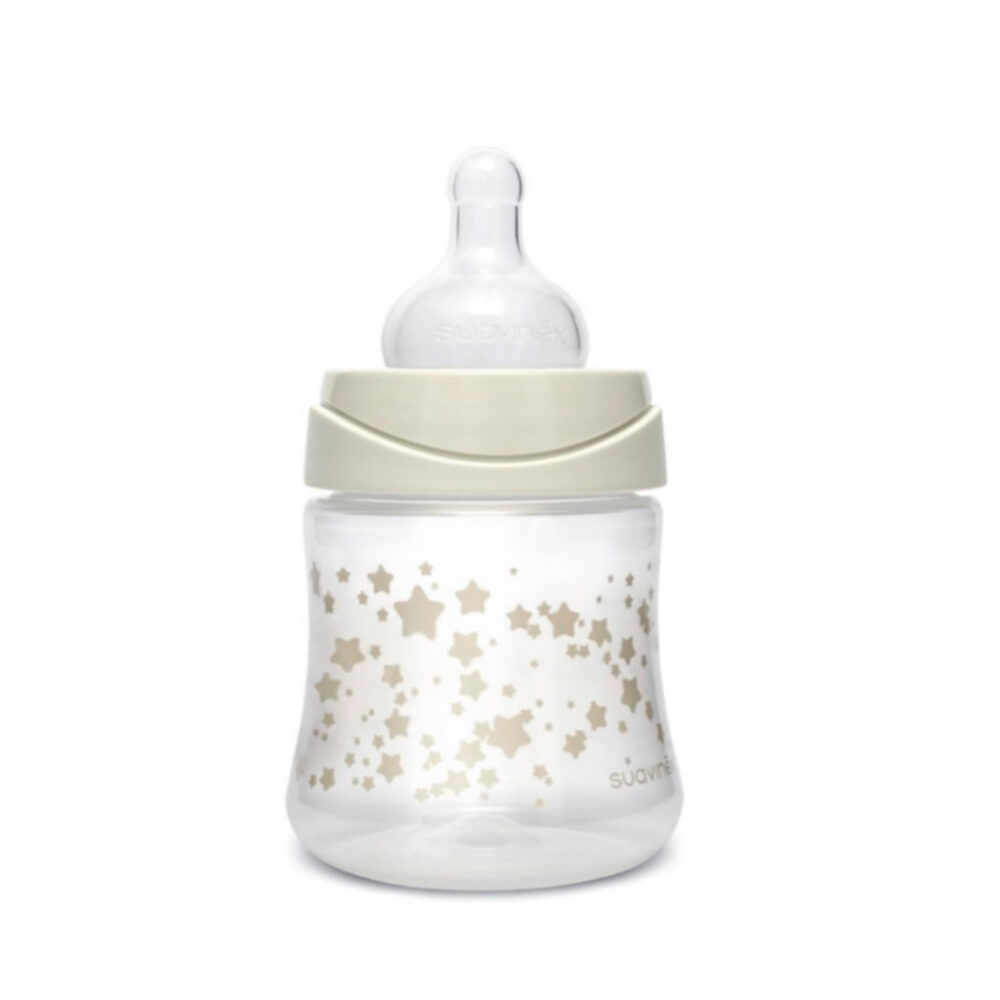 BIBERÓN LITTLE STAR DE 150ML + CHUPÓN DE 270 ML COLOR GRIS SUAVINEX