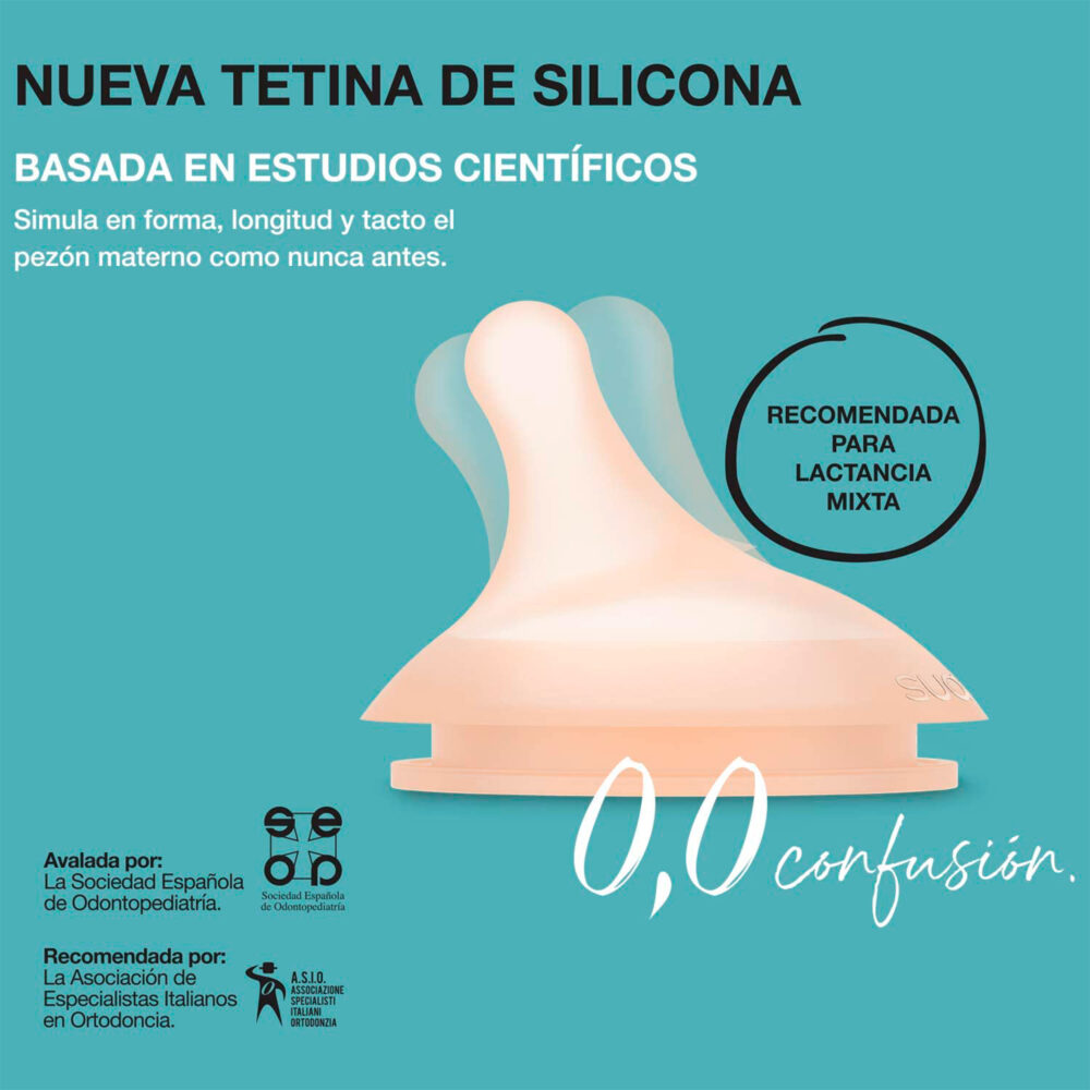 SET STARTER ZERØ.ZERØ™ BIBERÓN ANTICÓLICO + TETINA FLUJO MEDIO DE 270 ML SUAVINEX