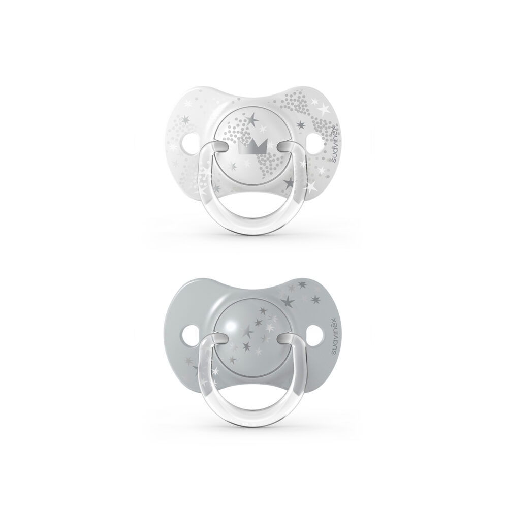 PACK 2 CHUPONES CON TETINA FISIOLÓGICA SX PRO DE SILICONA DE 6 - 18 MESES SUAVINEX
