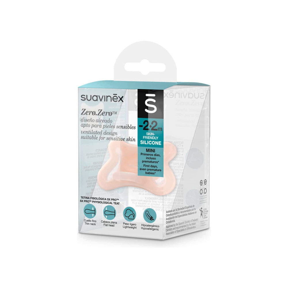 CHUPÓN CON TETINA FISIOLÓGICA SX PRO DE SILICONA PARA -2-2 MESES/BEBÉS PREMATUROS SUAVINEX