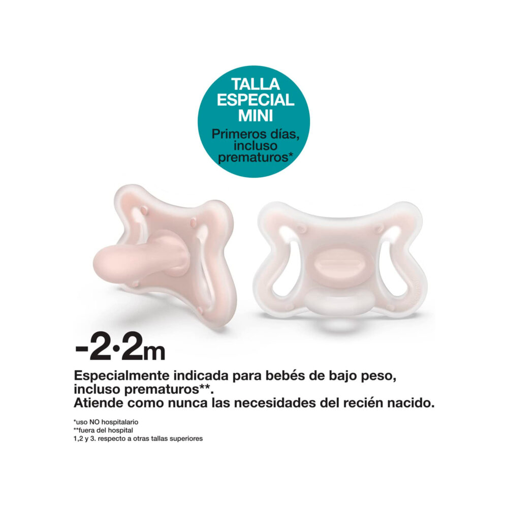 CHUPÓN CON TETINA FISIOLÓGICA SX PRO DE SILICONA PARA -2-2 MESES/BEBÉS PREMATUROS SUAVINEX