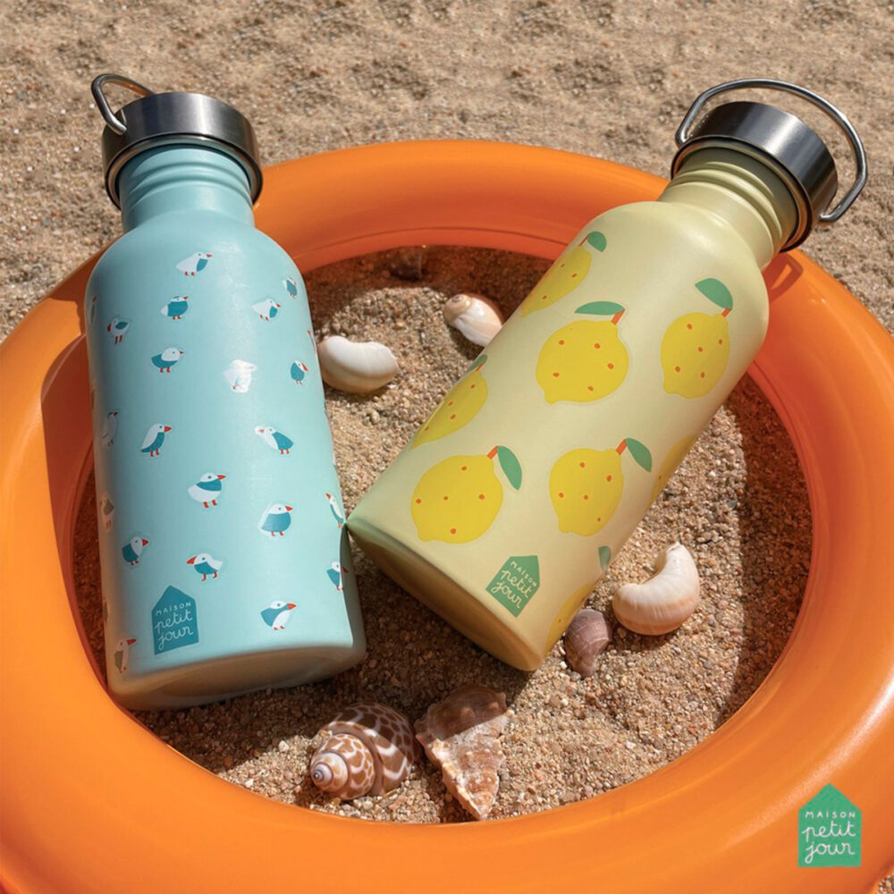 BOTELLA DE ACERO INOXIDABLE PARA NIÑOS DE 500 ML COLECCIÓN LES CITRONS PETIT JOUR