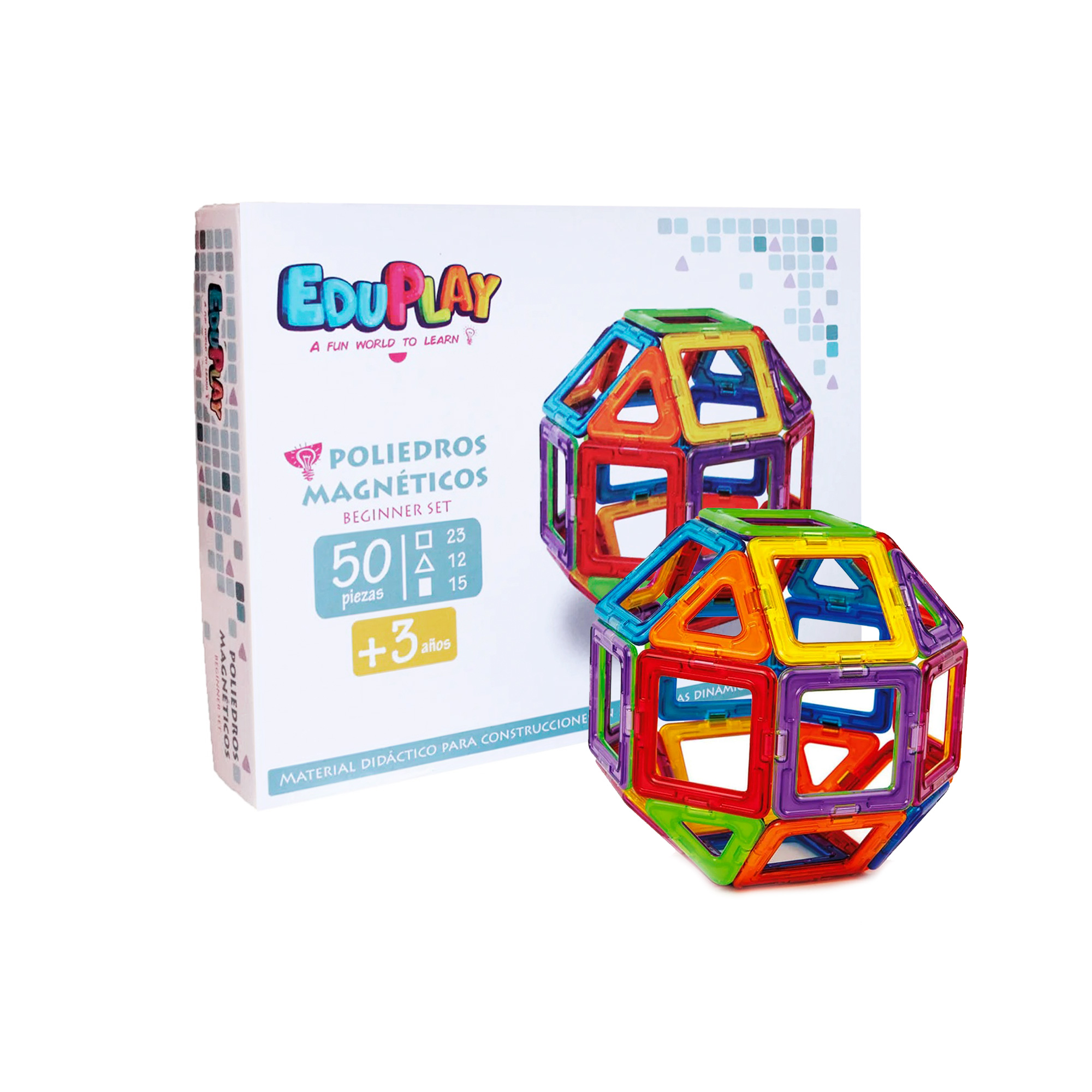 POLIEDROS MAGNÉTICOS SET DE EXTENSIÓN DE 62 PIEZAS EDUPLAY