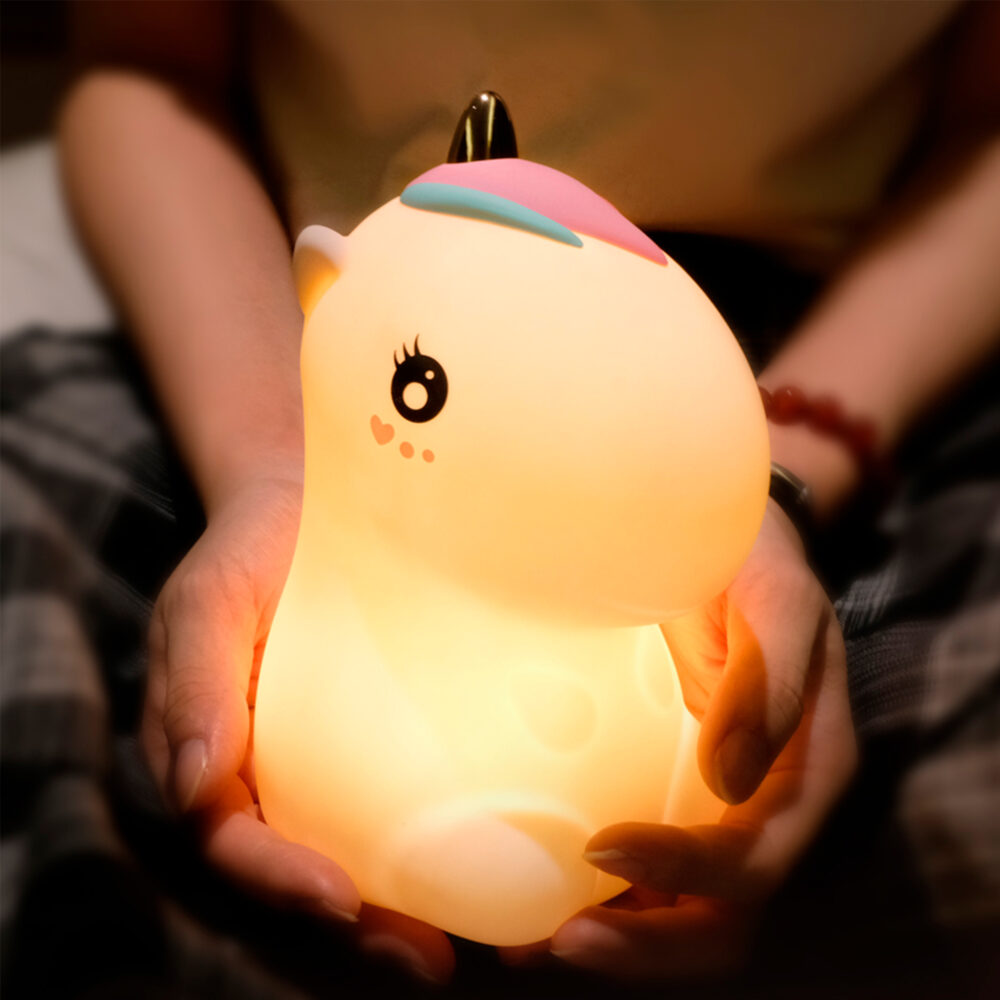 LÁMPARA LED UNICORNIO COLOR ROSADO IMAGEN CASA