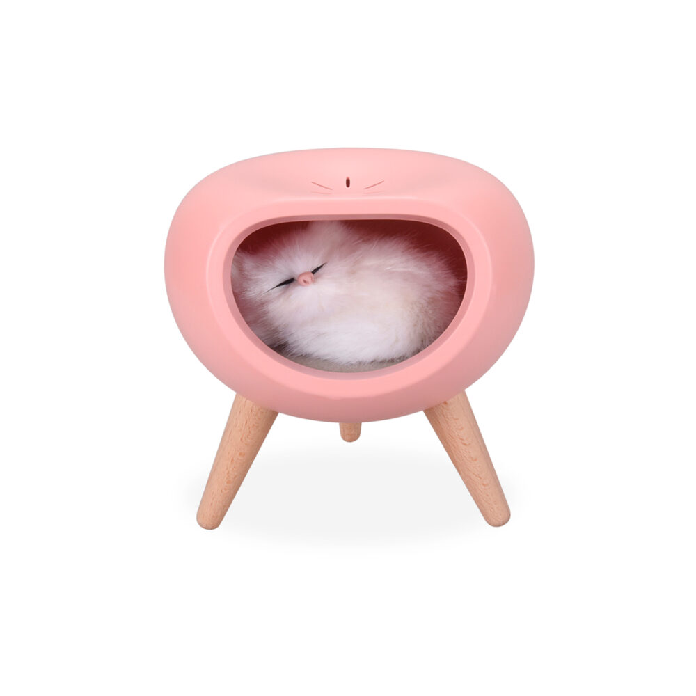 LÁMPARA LED CAT HOUSE MOOD LIGHT COLOR ROSADO IMAGEN CASA
