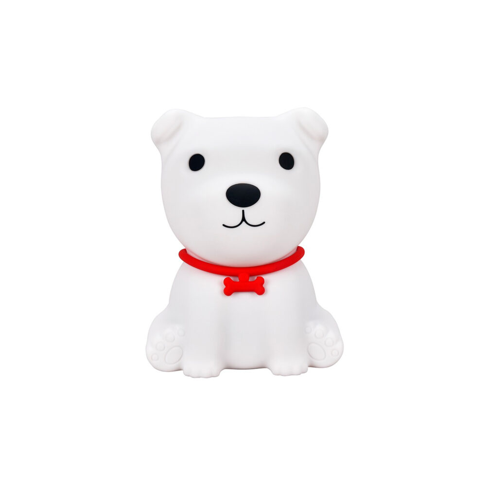 LÁMPARA LED DE SILICONA FORMA DE PERRITO COLOR BLANCO IMAGEN CASA