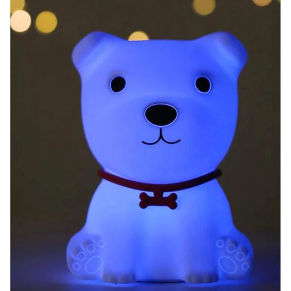 LÁMPARA LED DE SILICONA FORMA DE PERRITO COLOR BLANCO IMAGEN CASA