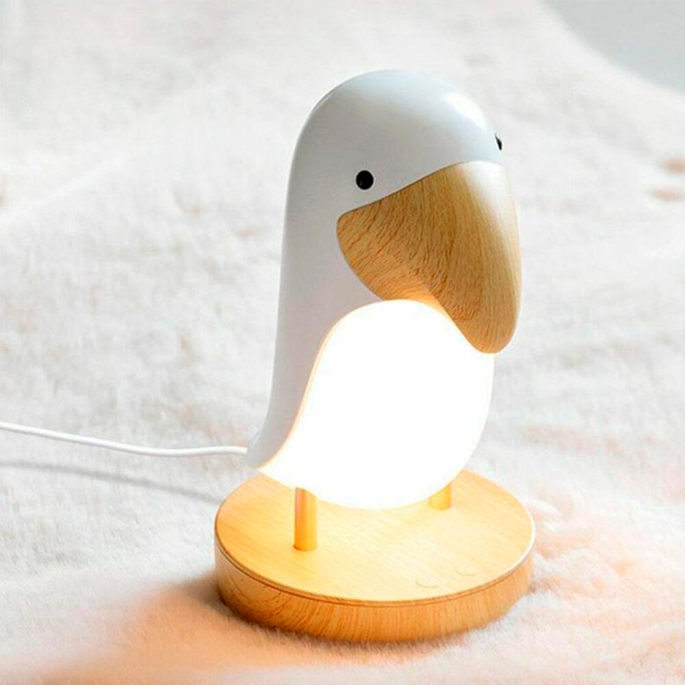 LÁMPARA LED DE TUCÁN COLOR BLANCO IMAGEN CASA