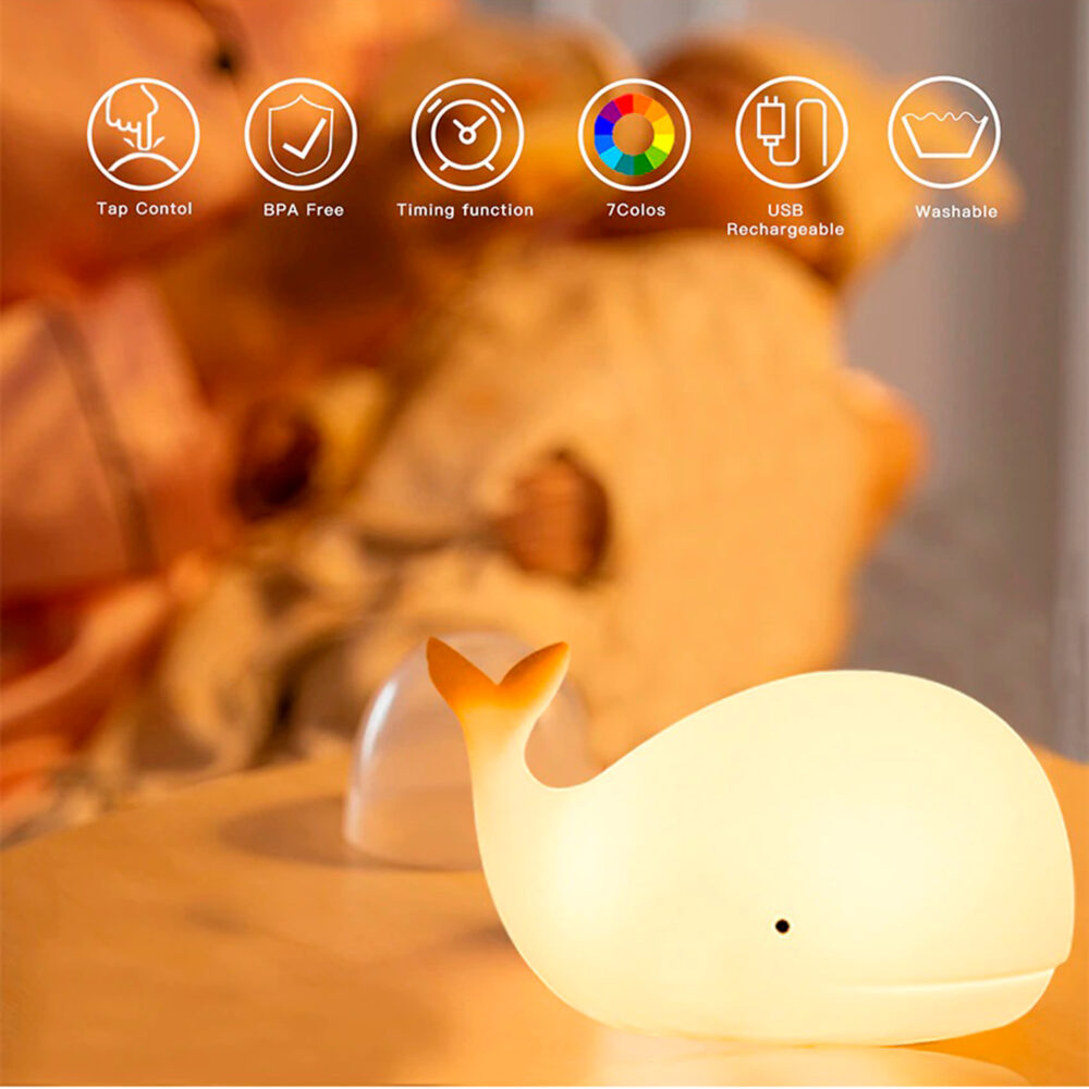 LÁMPARA LED BALLENA COLOR BLANCO IMAGEN CASA