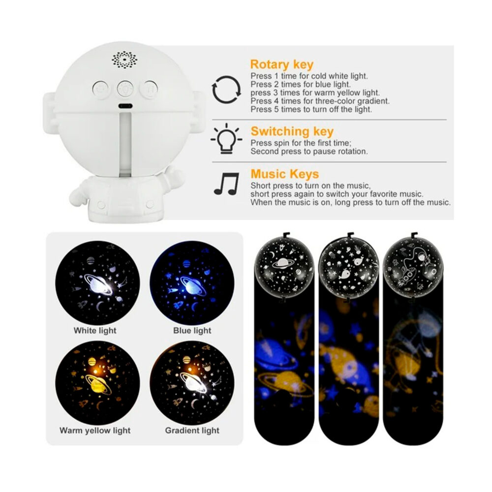 LÁMPARA LED PROYECTOR ASTRONAUTA IMAGEN CASA