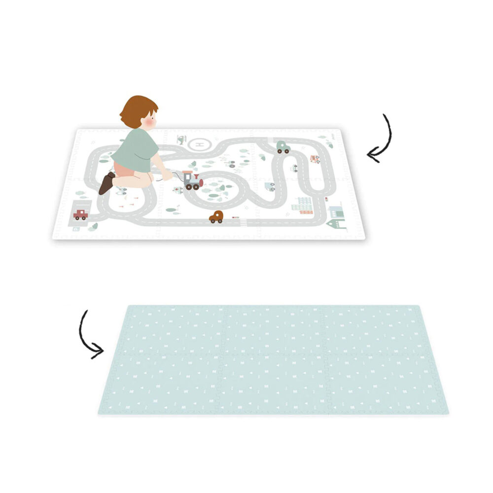 ALFOMBRA PLAY MAT REVERSIBLE JUEGO DE MAPA VIAL / ÍCONOS 120 X 180 CM PLAY & GO