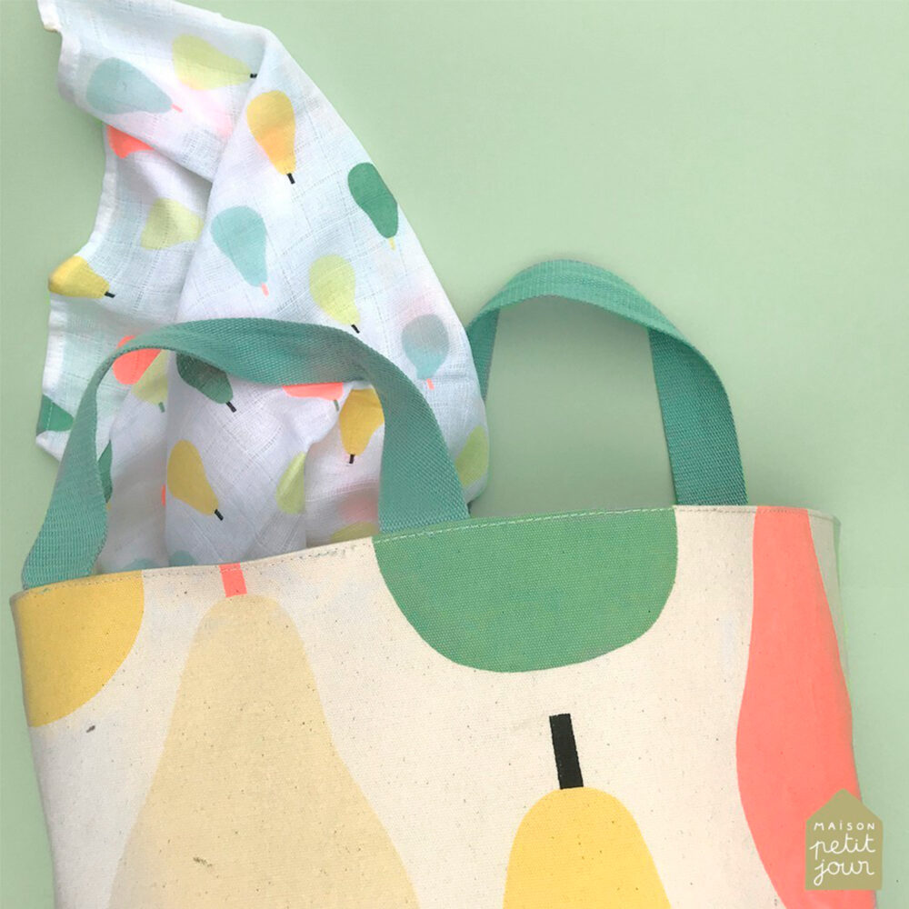 CESTO REVERSIBLE DE ALGODÓN PARA ALMACENAR COLECCIÓN LES POIRES PETIT JOUR