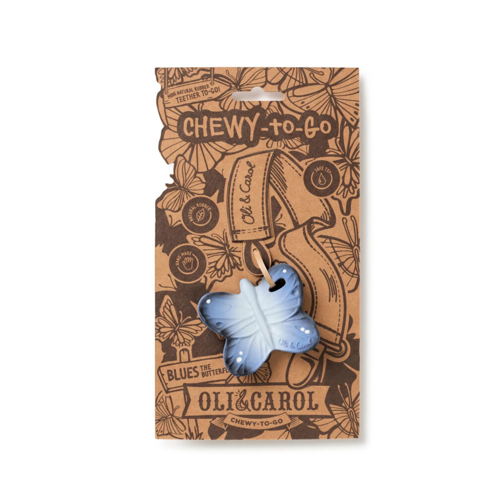 MORDEDOR DE CAUCHO 100% NATURAL BLUES THE BUTTERFLY OLI & CAROL
