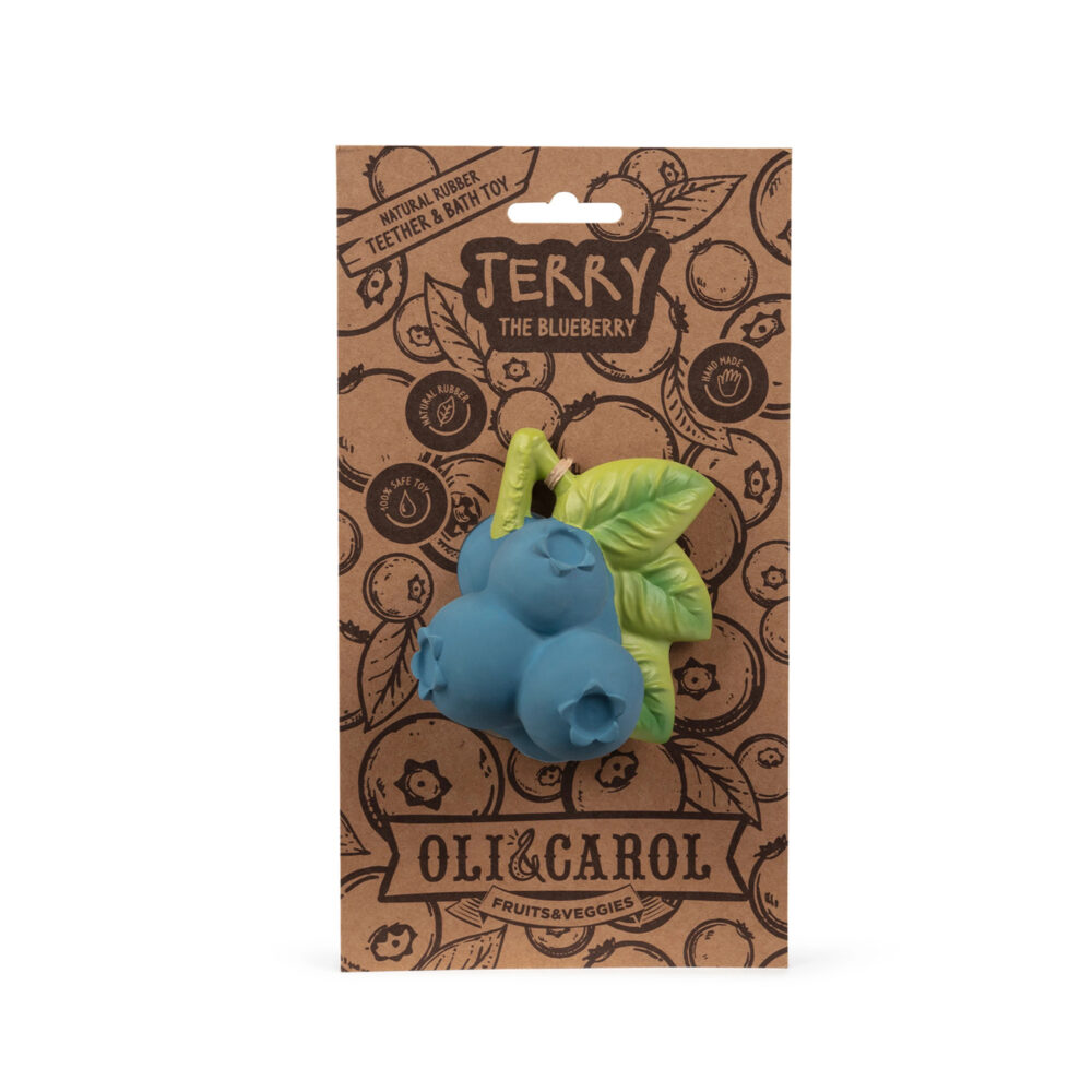 MORDEDOR DE CAUCHO 100% NATURAL JERRY THE BLUEBERRY OLI & CAROL