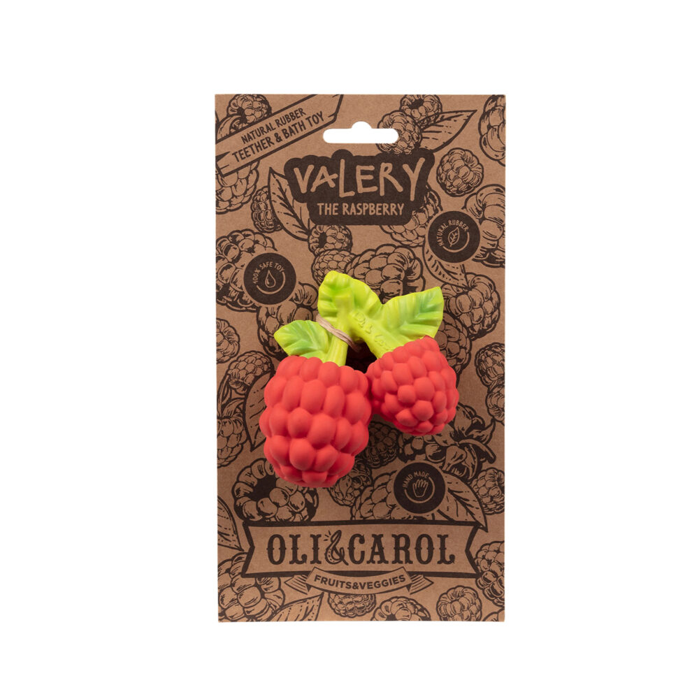 MORDEDOR DE CAUCHO 100% NATURAL VALERY THE RASPBERRY OLI & CAROL