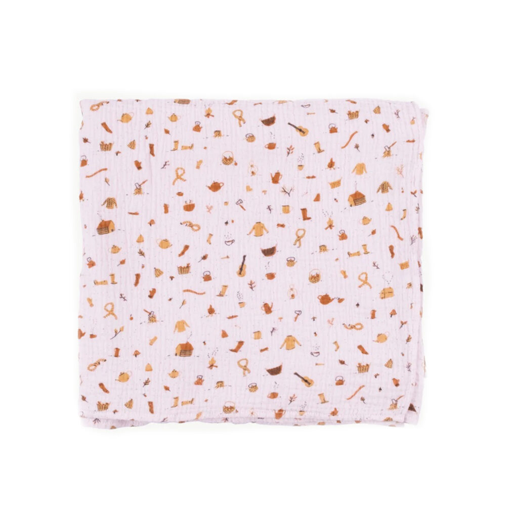 MUSELINA HIELO DE ORQUÍDEAS 100% ALGODÓN PIMA DE 120 X 120 CM RED CARIBOU