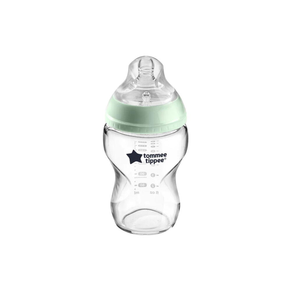 BIBERÓN DE VIDRIO ANTICÓLICOS DE 9 ONZAS CLOSER TO NATURE TOMMEE TIPPEE