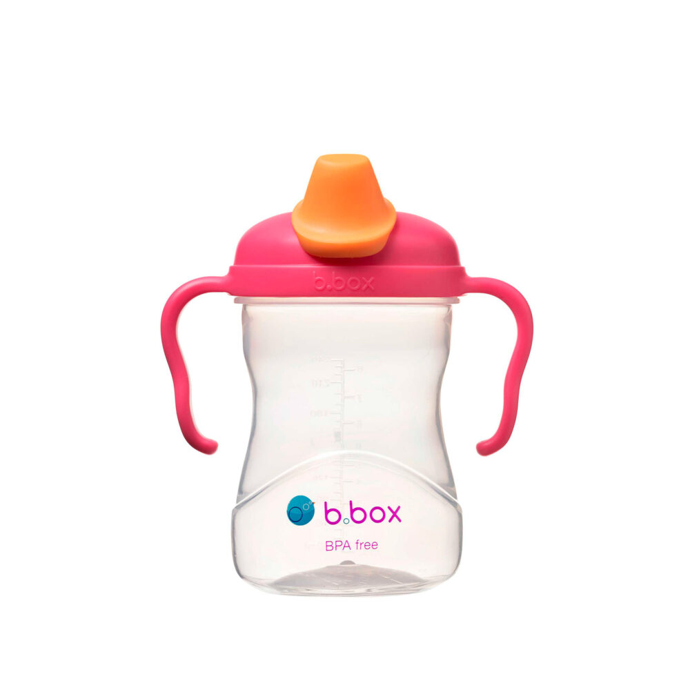 TAZA DE APRENDIZAJE TAPA CON PICO MODELO SPOUT CUP CON ASAS B.BOX - RASPBERRY