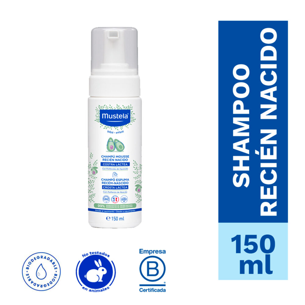 SHAMPOO ESPUMOSO SIN PERFUME PARA RECIÉN NACIDOS DE 150 ML MUSTELA