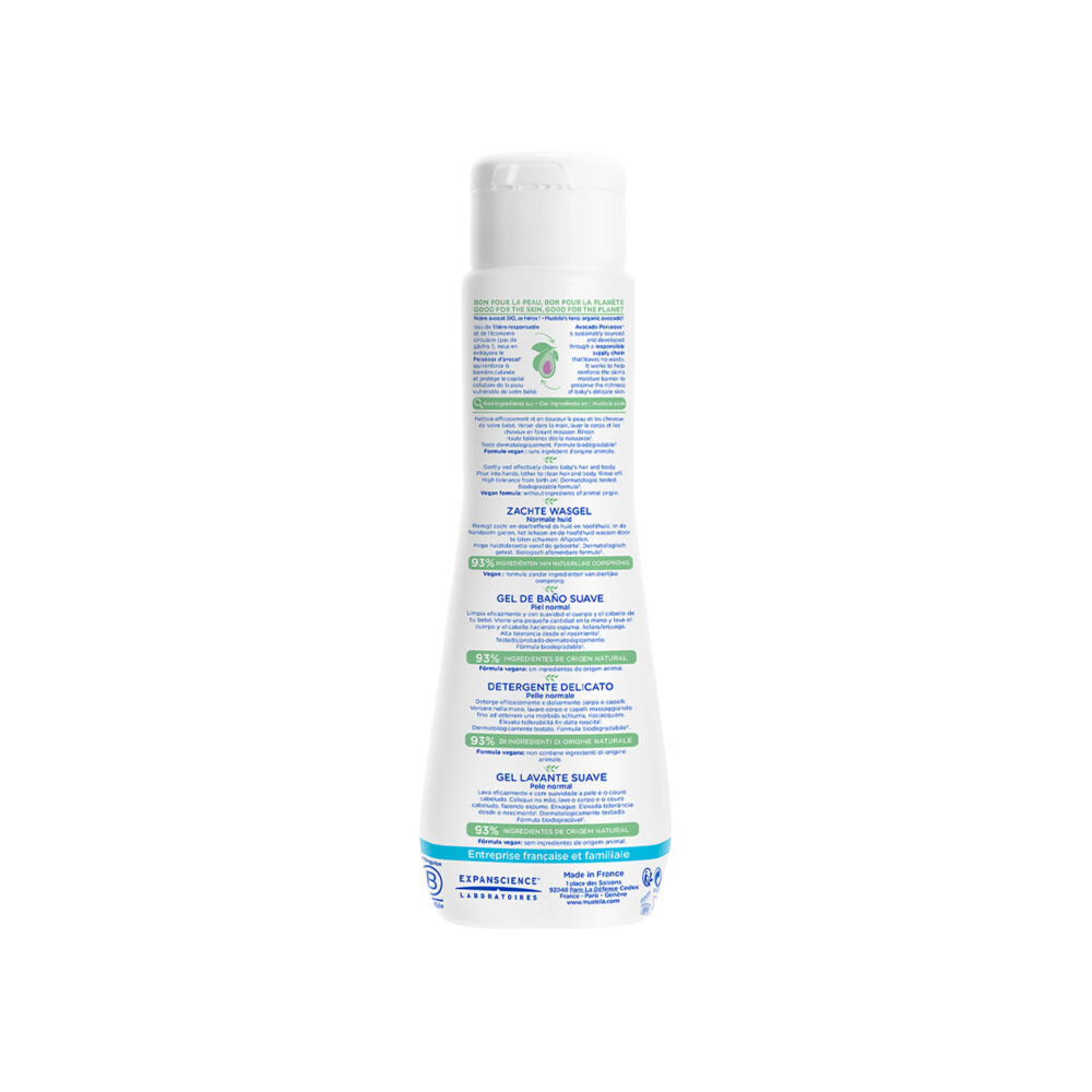 GEL DE BAÑO PARA BEBÉ CABELLO Y CUERPO DE 200 ML MUSTELA
