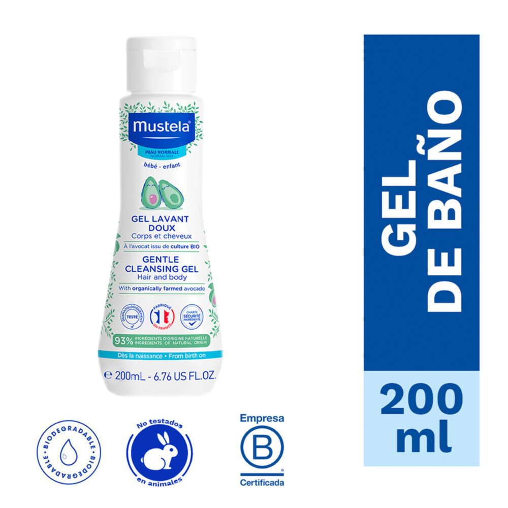 GEL DE BAÑO PARA BEBÉ CABELLO Y CUERPO DE 200 ML MUSTELA