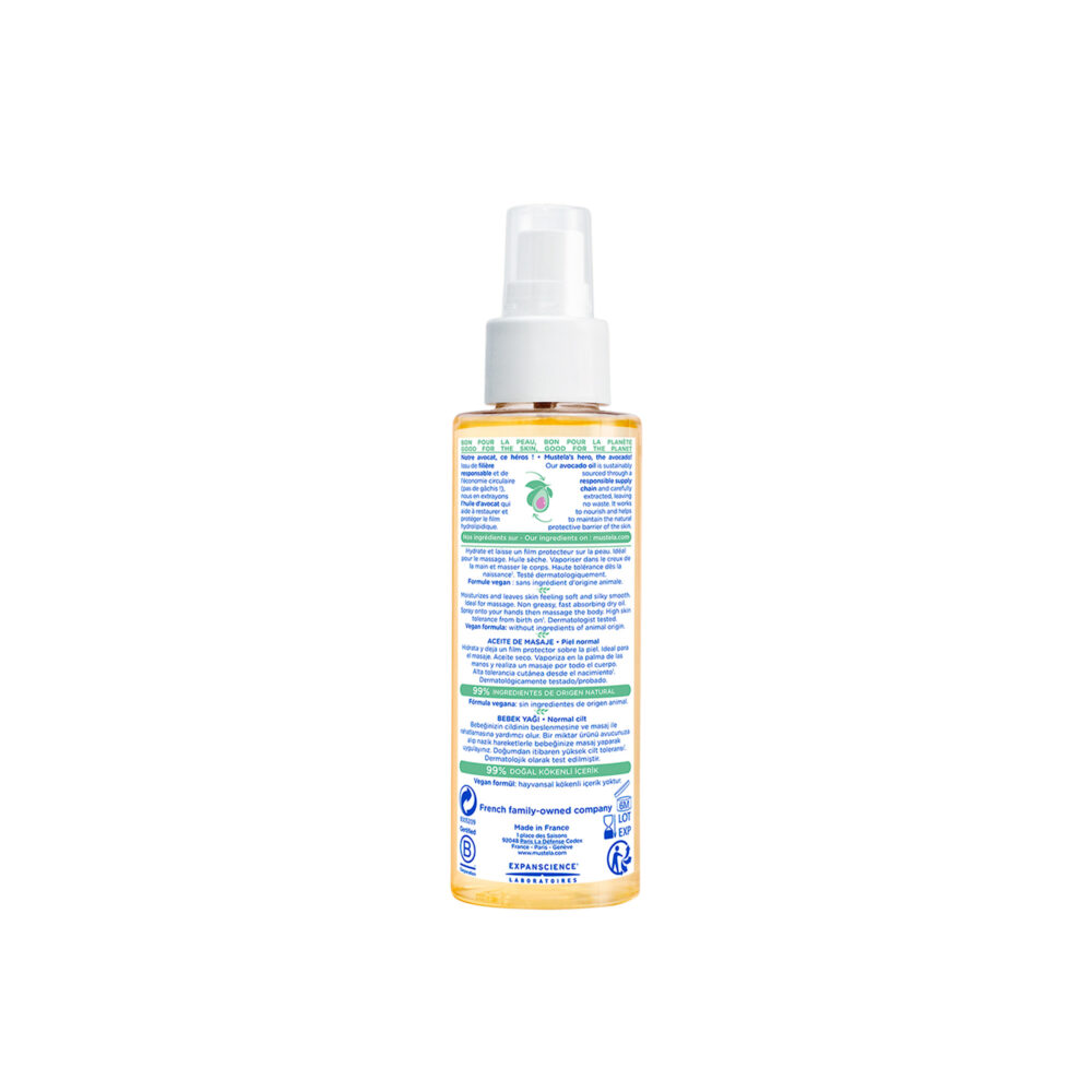 ACEITE DE MASAJES PARA BEBÉ CON ACEITE DE PALTA DE 100 ML MUSTELA