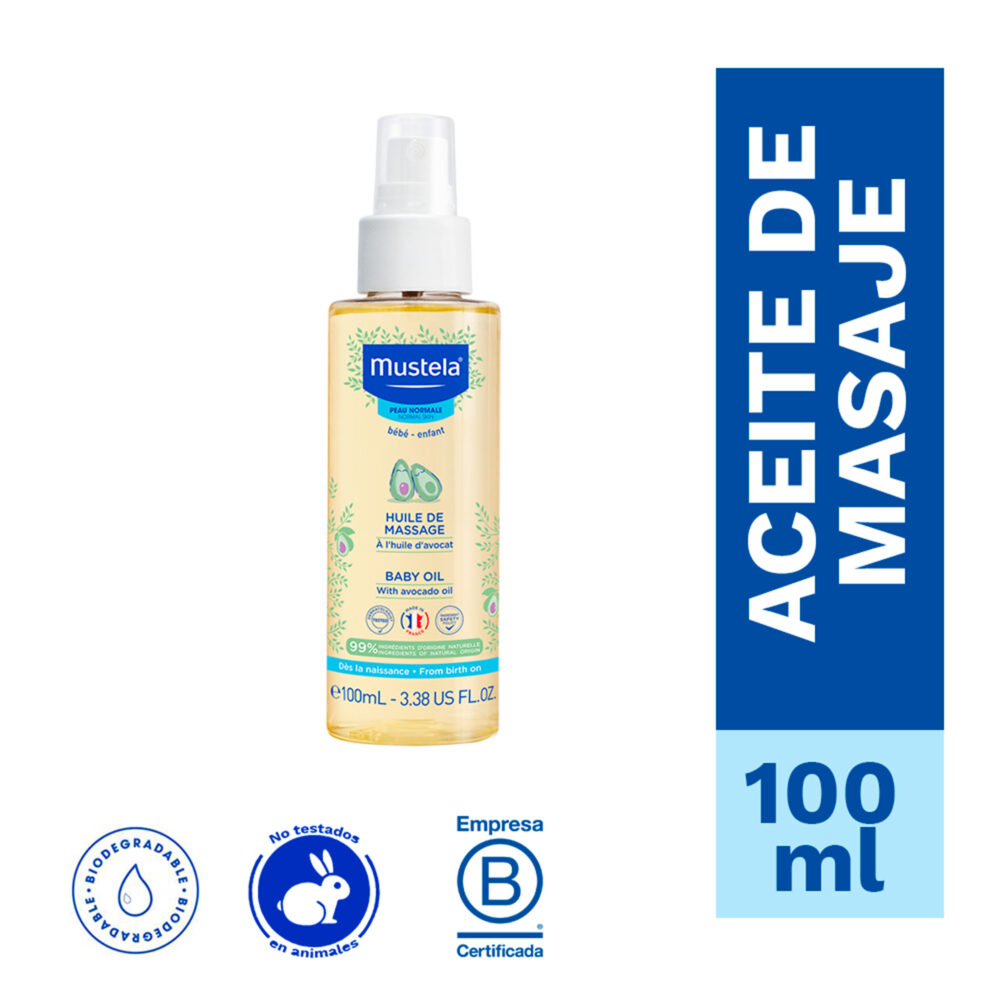 ACEITE DE MASAJES PARA BEBÉ CON ACEITE DE PALTA DE 100 ML MUSTELA