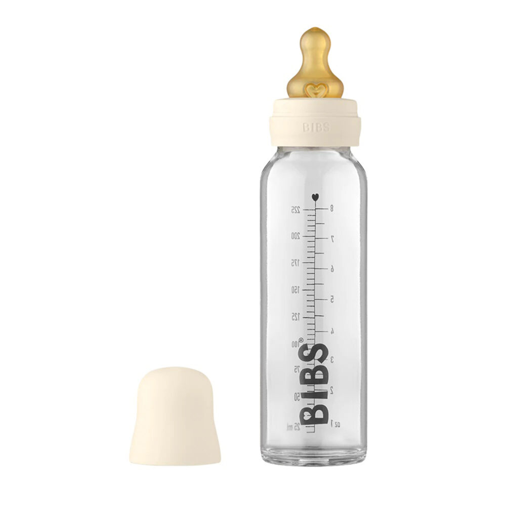 BIBERÓN DE VIDRIO ANTICÓLICOS FLUJO LENTO 8 ONZAS 225 ML BIBS