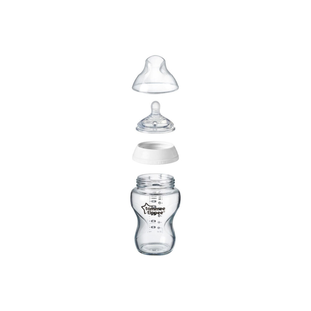 BIBERÓN DE VIDRIO ANTICÓLICOS DE 9 ONZAS CLOSER TO NATURE TOMMEE TIPPEE