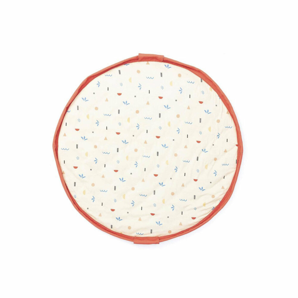 BOLSO Y ALFOMBRA ACOLCHADO PARA JUGUETES ALGODÓN JERSEY DE 1.20 CM PLAY & GO - ICONOS BEBE