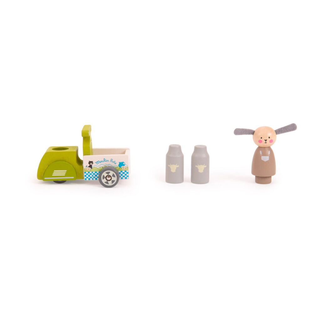 CARRO LECHERO DE MADERA 11 X 6 CM COLECCIÓN LA GRAN FAMILIA