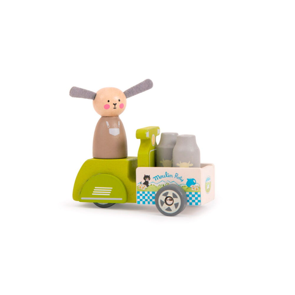 CARRO LECHERO DE MADERA 11 X 6 CM COLECCIÓN LA GRAN FAMILIA