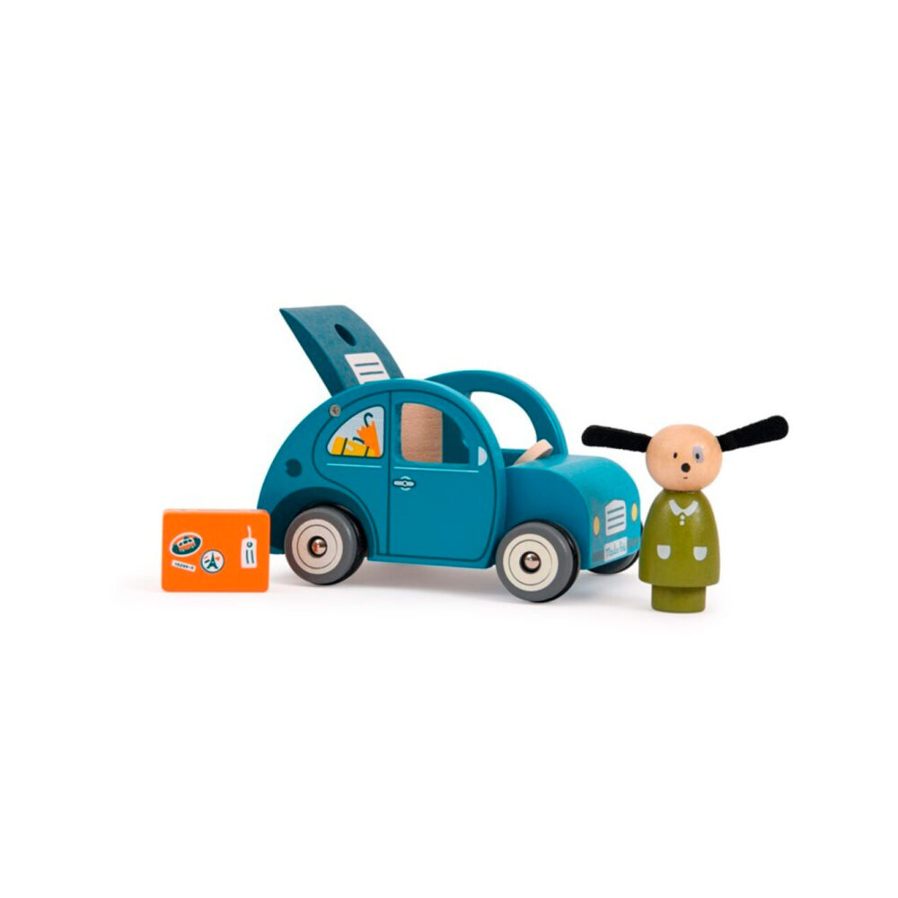 CARRO DE MADERA FIN DE SEMANA 14 X 8 CM COLECCIÓN LA GRAN FAMILIA