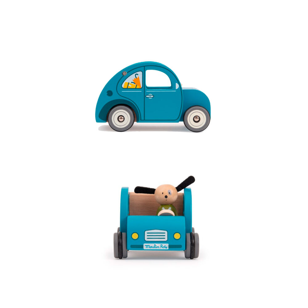CARRO DE MADERA FIN DE SEMANA 14 X 8 CM COLECCIÓN LA GRAN FAMILIA