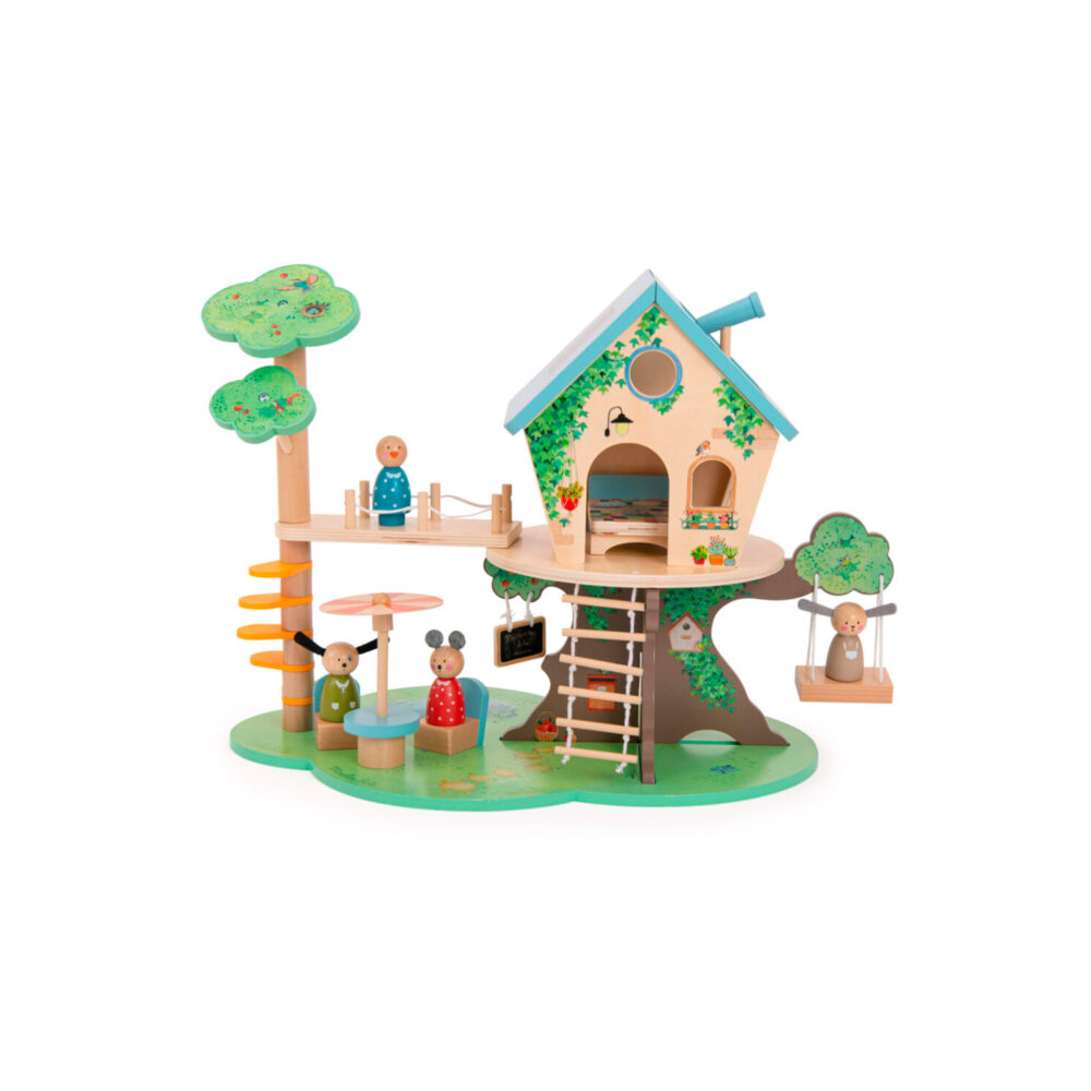CASA DE ÁRBOL DE MADERA 20 X 13 CM COLECCIÓN LA GRAN FAMILIA
