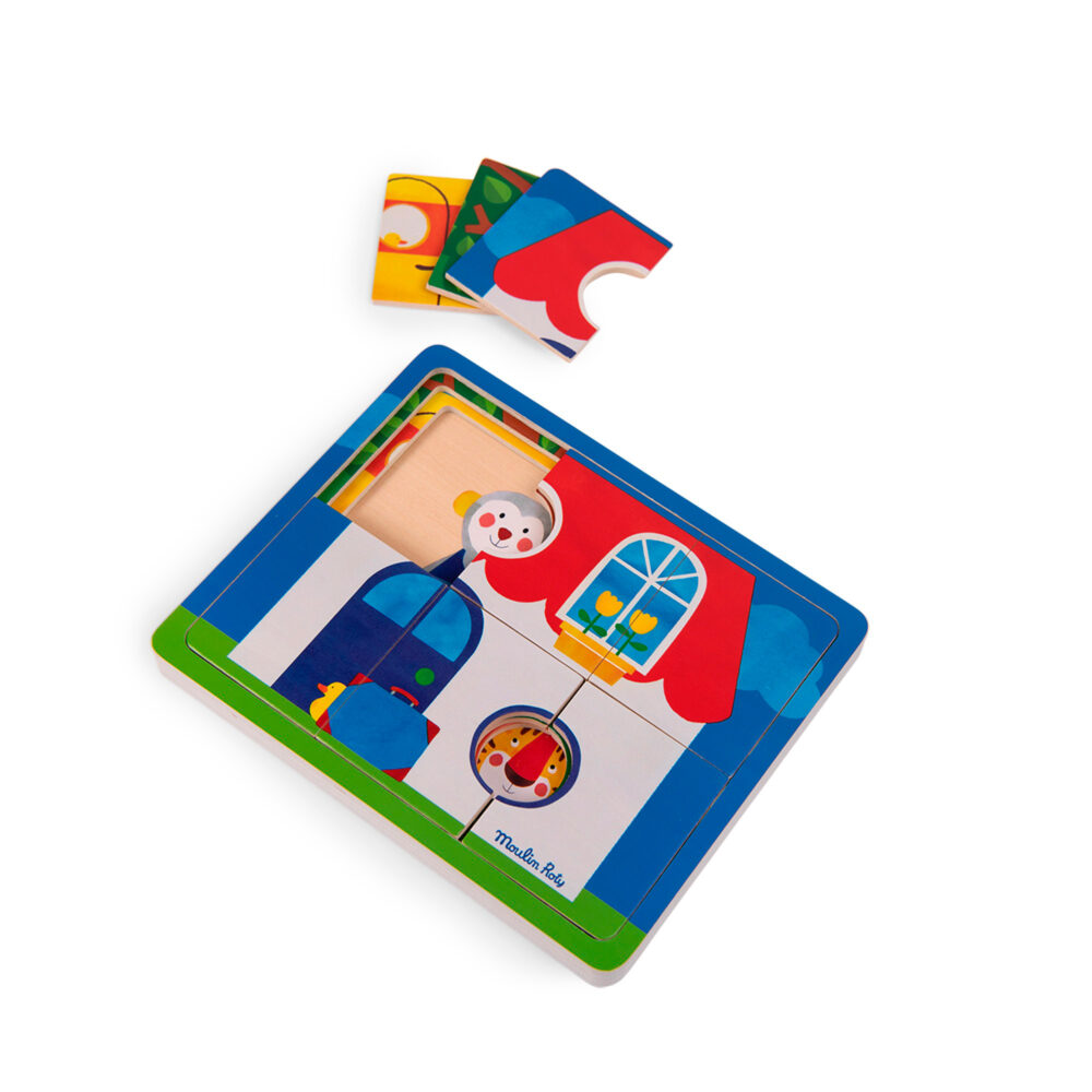 ROMPECABEZAS DE 3 PISOS DE COLORES 6 PIEZAS COLECCIÓN LES POPIPOP