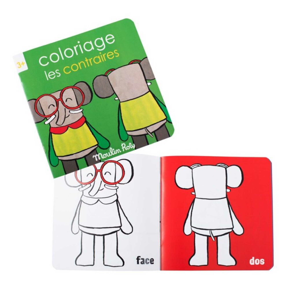 Cuaderno para pintar Los contrarios Colección Les Popipop - Moulin Roty