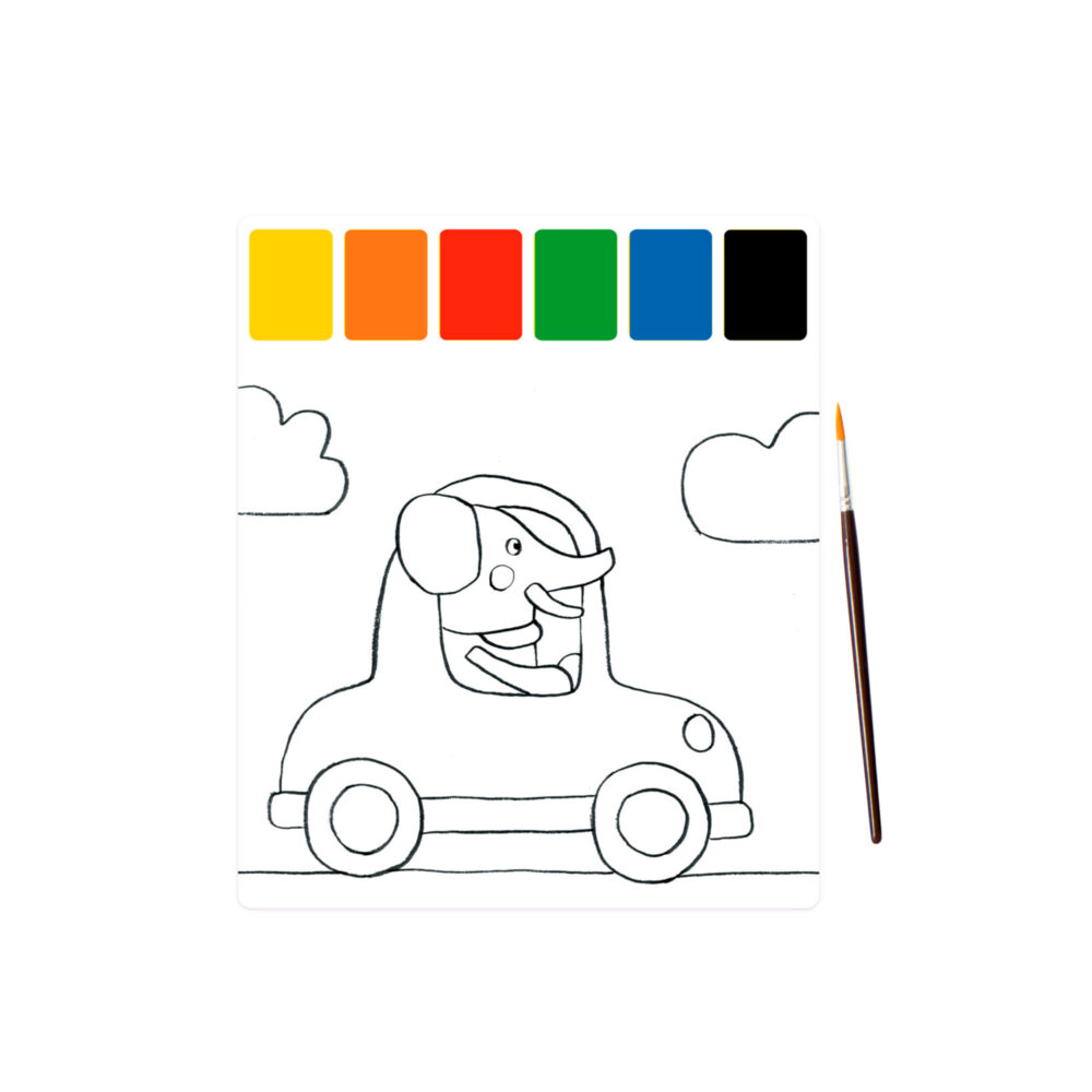 SET DE 10 DIBUJOS CON PALETA DE COLORES ACUARELA Y PINCEL COLECCIÓN LES POPIPOP