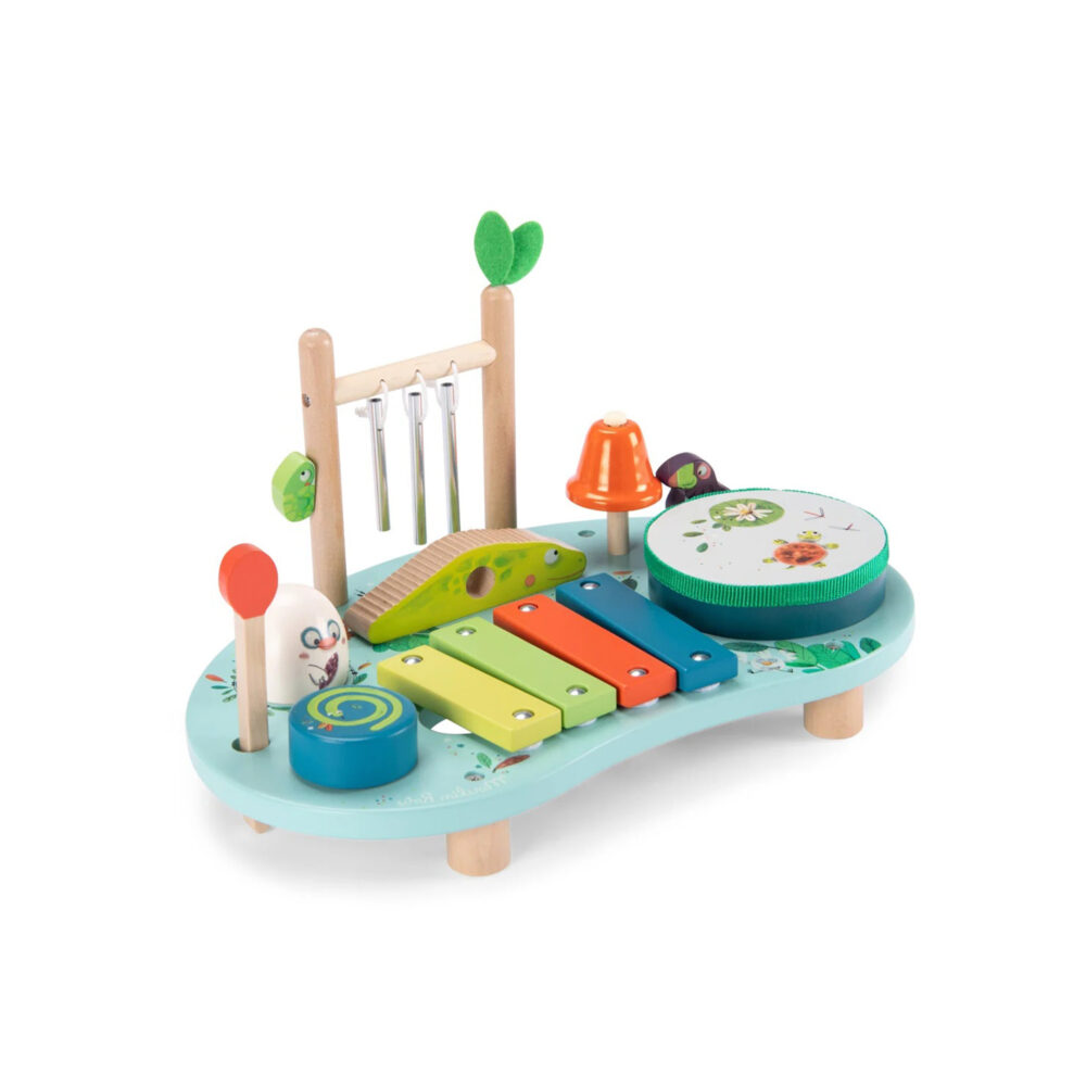 MESA MUSICAL DE ACTIVIDADES DE MADERA COLECCIÓN DANS LA JUNGLE