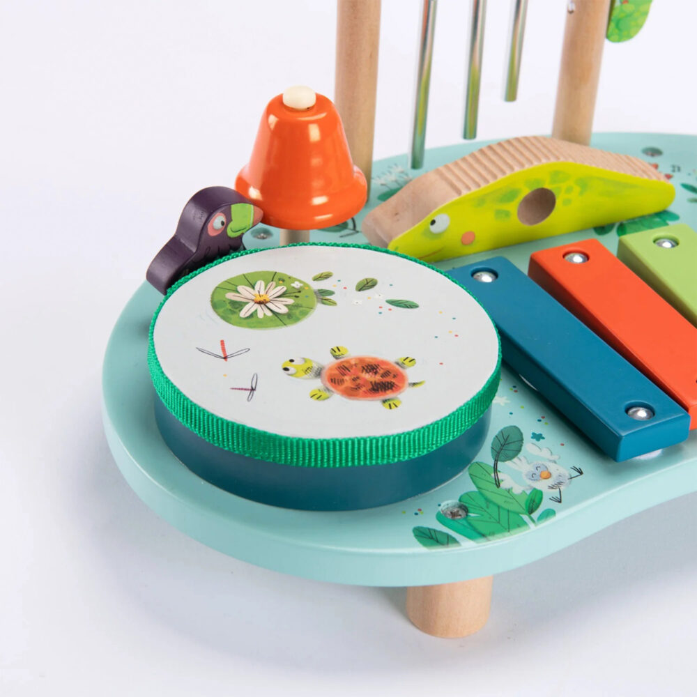 MESA MUSICAL DE ACTIVIDADES DE MADERA COLECCIÓN DANS LA JUNGLE
