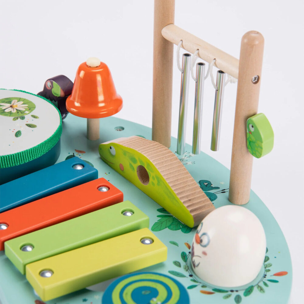 MESA MUSICAL DE ACTIVIDADES DE MADERA COLECCIÓN DANS LA JUNGLE