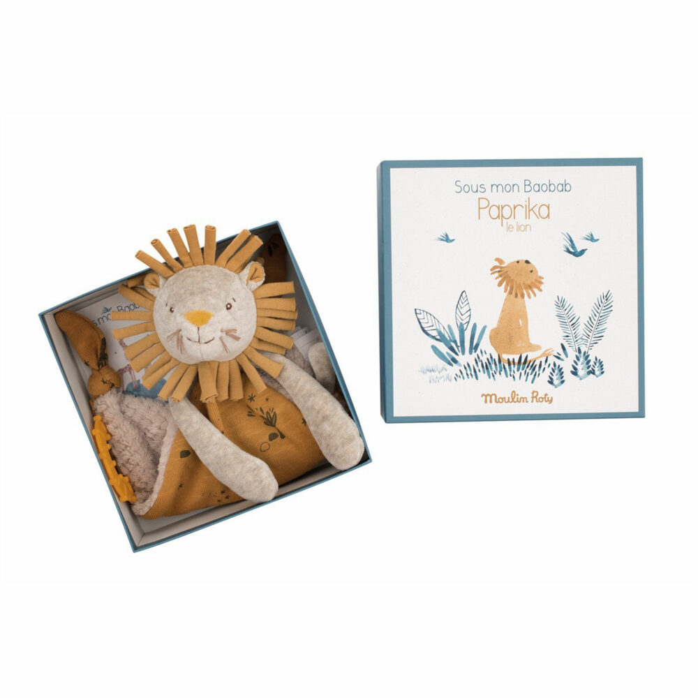 DOUDOU PORTA CHUPÓN DE LEÓN COLECCIÓN SOUS MON BAOBAB