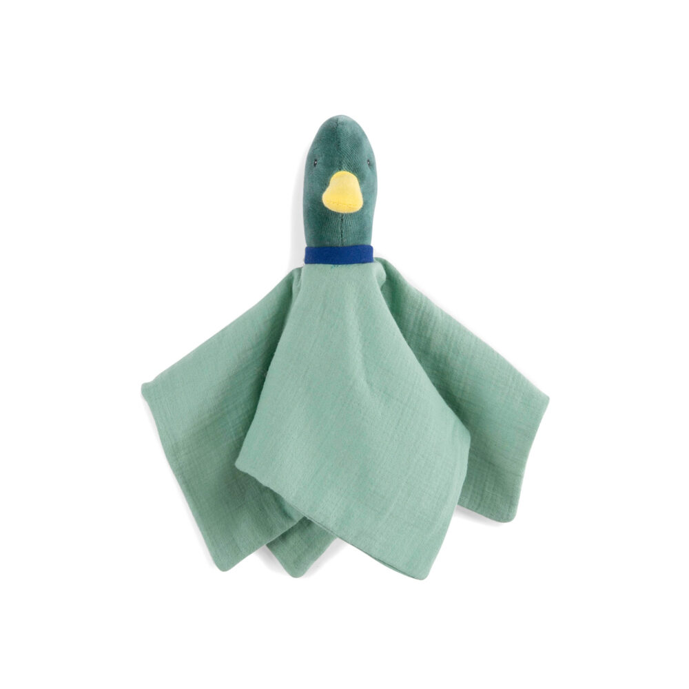 DOUDOU PATO COLOR VERDE COLECCIÓN POMME DES BOIS