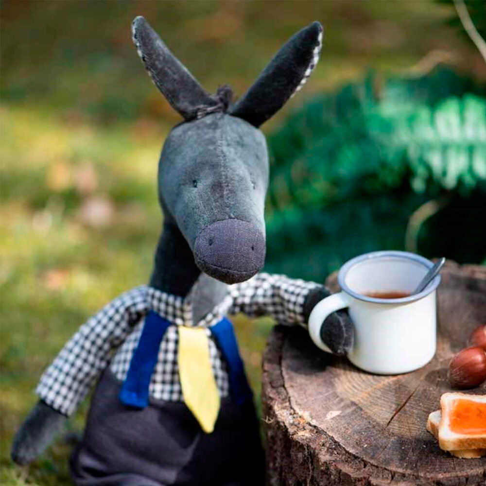PELUCHE DE ASNO ANATOLE COLOR GRIS COLECCIÓN POMME DES BOIS