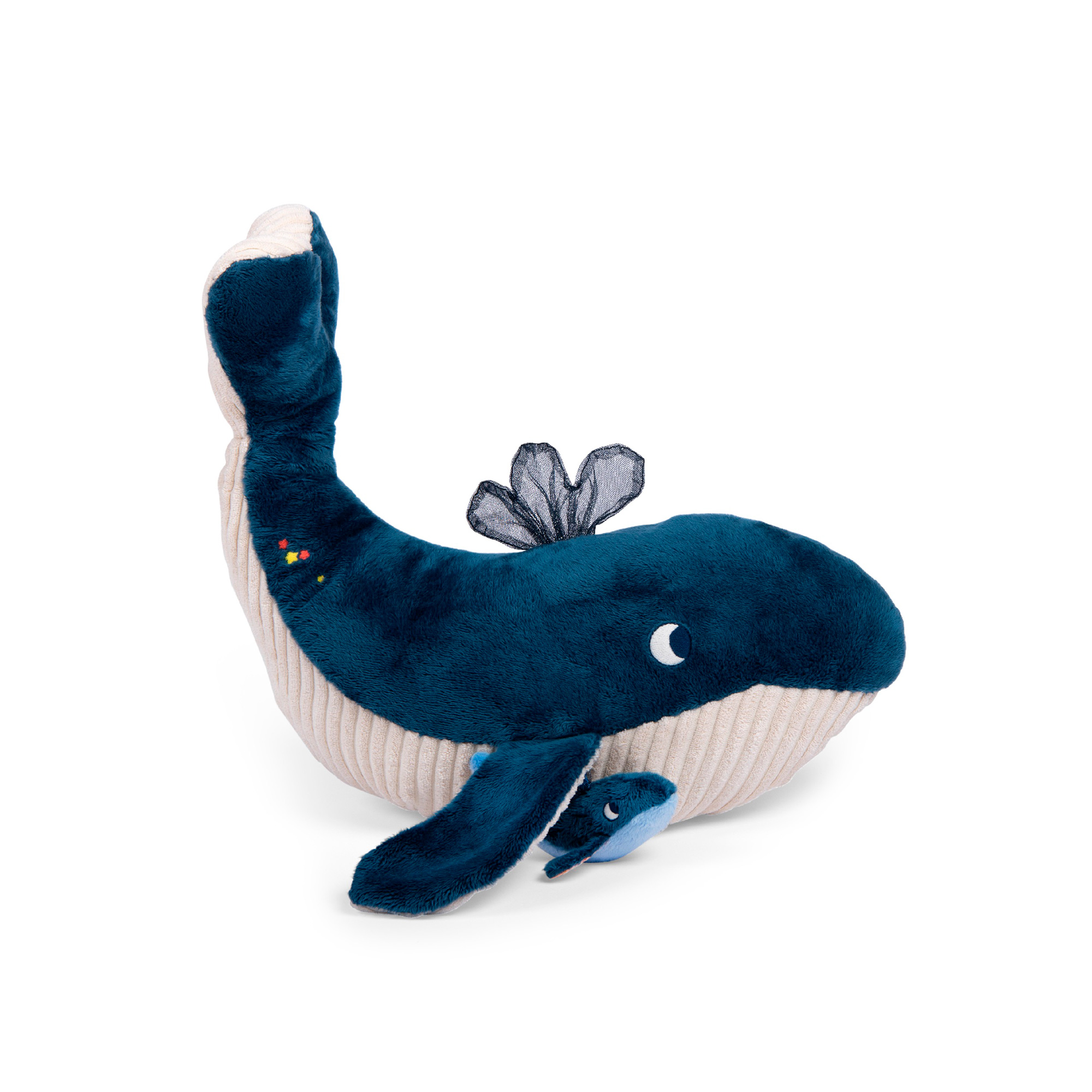 PELUCHE GRANDE BALLENA JOROBADA COLECCIÓN TOUT AUTOUR DU MONDE
