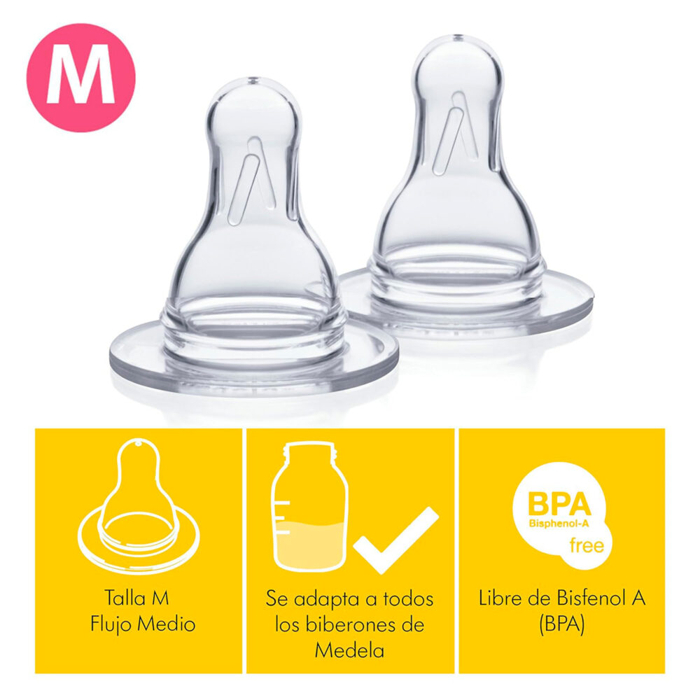 TETINA DE SILICONA FLUJO MEDIO TALLA M MEDELA