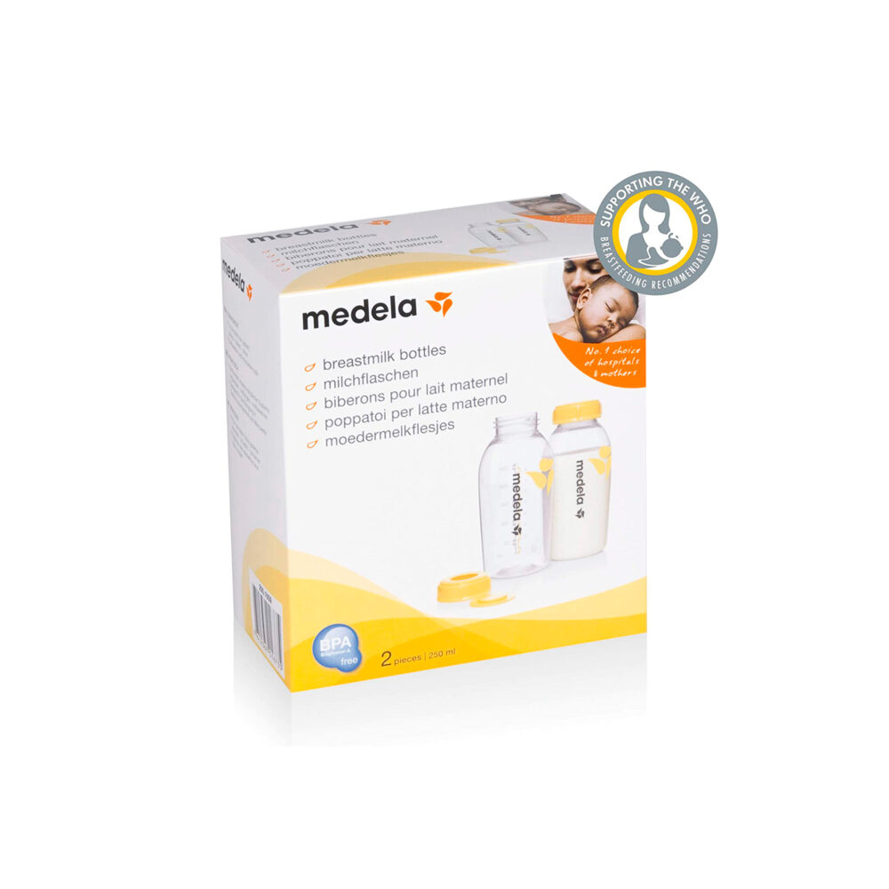 SET DE 2 BOTELLAS PARA ALMACENAMIENTO DE LECHE MATERNA DE 250 ML/8 ONZAS MEDELA