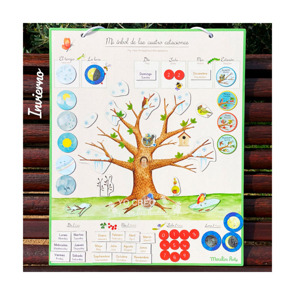 CALENDARIO DE ESTACIONES EN ESPAÑOL- INGLÉS COLECCIÓN LE JARDIN DU MOULIN
