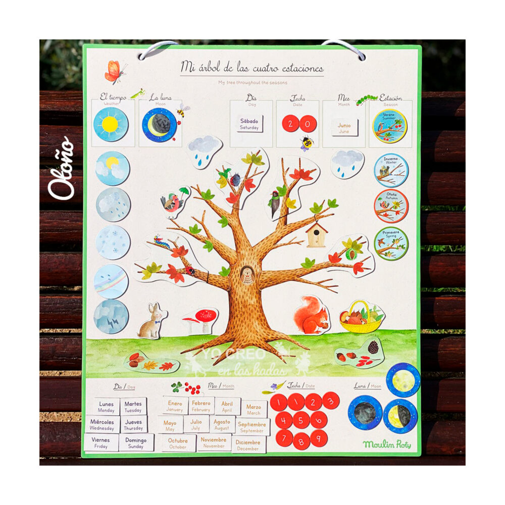 CALENDARIO DE ESTACIONES EN ESPAÑOL- INGLÉS COLECCIÓN LE JARDIN DU MOULIN